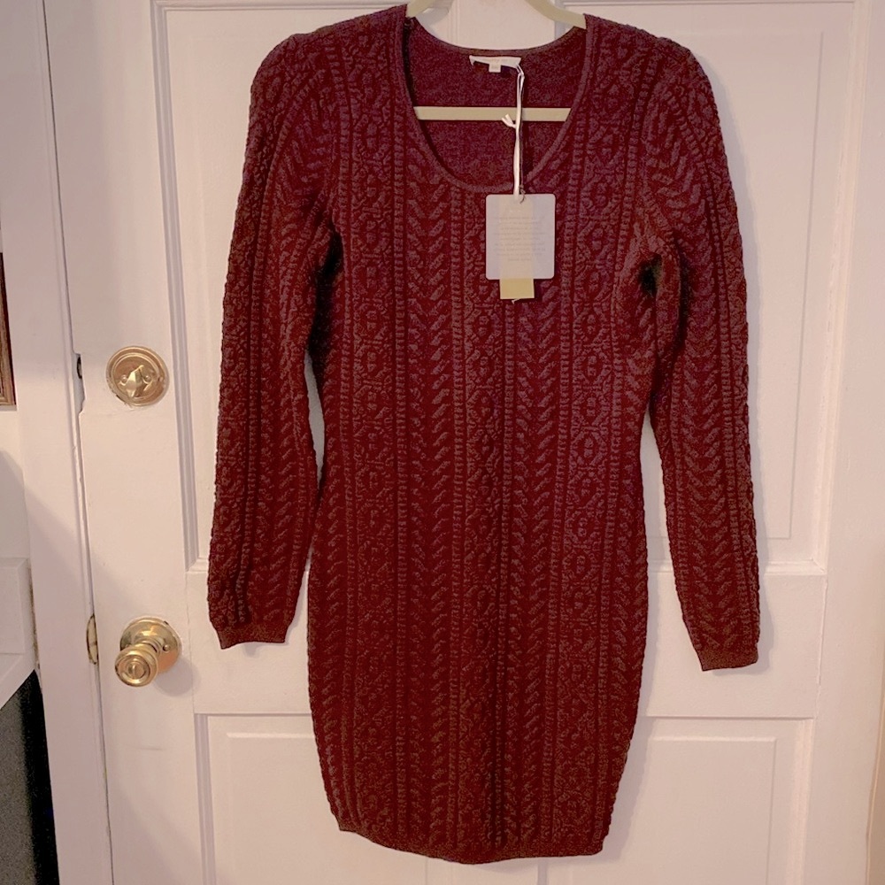 Cable knit sweater dress